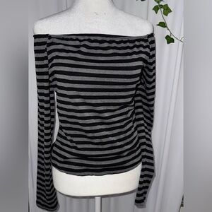 Brand new striped black and gray shirt